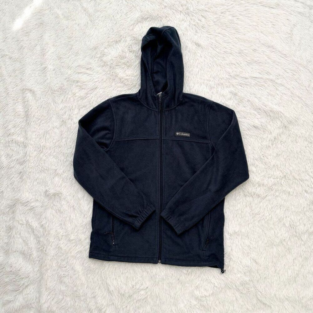 Men Columbia Hoodie Fleece Jacket Hoodie Dark Blue Size Medium Casual Outdoor - Picture 2 of 9